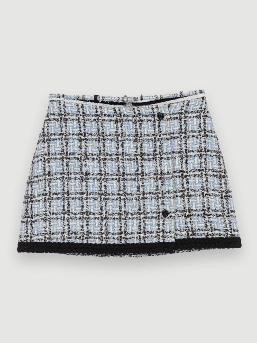 Maje Checked Tweed Skirt